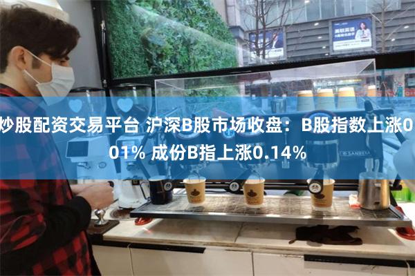 炒股配资交易平台 沪深B股市场收盘：B股指数上涨0.01% 成份B指上涨0.14%